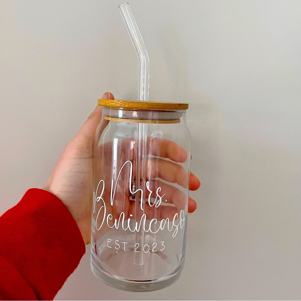 Personalized 16oz Can Glass